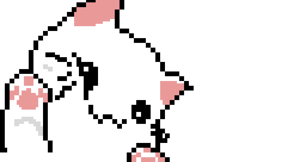 pixelart kitten pushing its head agains the lens